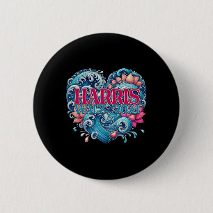 Badge Rond 5 Cm De Blue Lotus Pour Kamala Harris 2024 Wheimer 2024