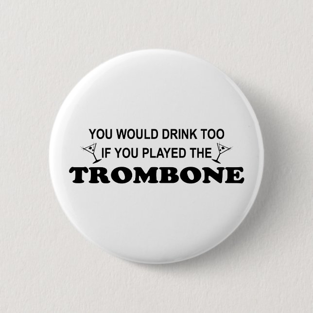 Badge Rond 5 Cm De boissons trombone trop - (Devant)
