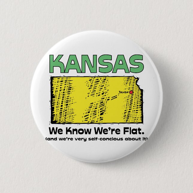Badge Rond 5 Cm ~ de devise du Kansas KS que nous connaissons que (Devant)