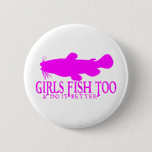 BADGE ROND 5 CM DE FILLES DE POISSONS POISSON-CHAT TROP