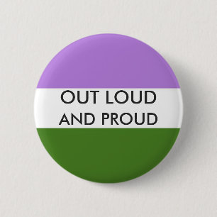 Badge Rond 5 Cm De Genderqueer bouton BRUYANT ET FIER