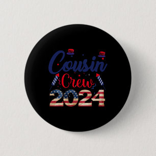 Badge Rond 5 Cm De Juillet Equipe Cousin Pour Enfants Jeunes Jeune