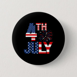 Badge Rond 5 Cm De Juillet États-Unis Drapeau Parti Patriotique Am