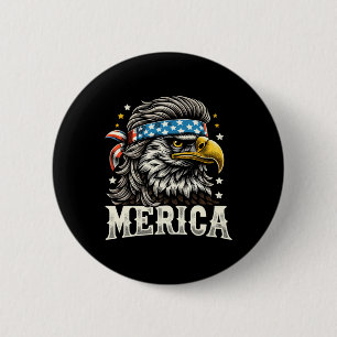 Badge Rond 5 Cm De Juillet Patriotic Funny Eagle Juillet 4 Usa Mer