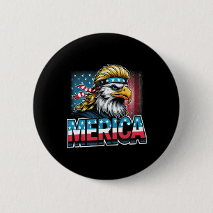Badge Rond 5 Cm De Juillet Patriotic Funny Eagle Juillet 4 Usa Mer