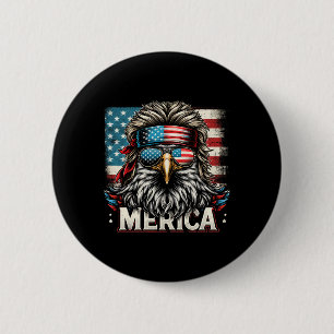 Badge Rond 5 Cm De Juillet Patriotic Funny Eagle Juillet 4 Usa Mer