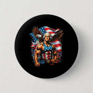 Badge Rond 5 Cm De Juillet Patriotique Funny George Washington Jui