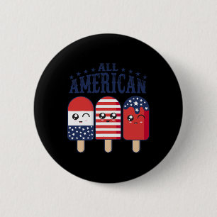 Badge Rond 5 Cm De Juillet Popsicle Usa Drapeau Patriotique Été Ga