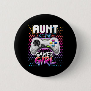 Badge Rond 5 Cm De La Fille Gamer Vidéo De Jeu D'anniversaire Gif
