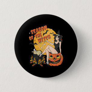 Badge Rond 5 Cm De La Sorcière Halloween Samhain 1