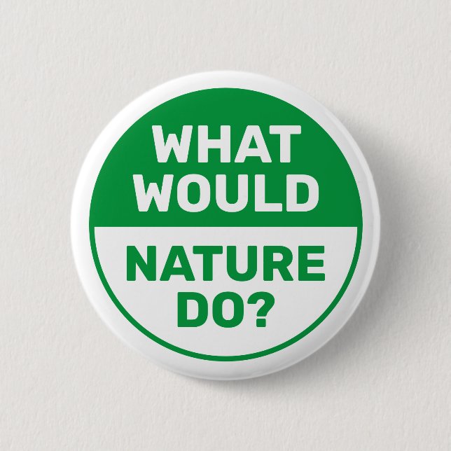 Badge Rond 5 Cm De l'environnement "Que ferait la nature ?" Progre (Devant)