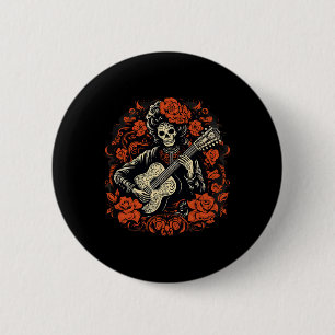 Badge Rond 5 Cm De Los Muertos Jour Des Morts Halloween squelette