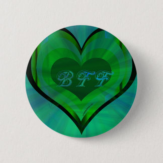Badge Rond 5 Cm De meilleurs amis coeur vert pour toujours