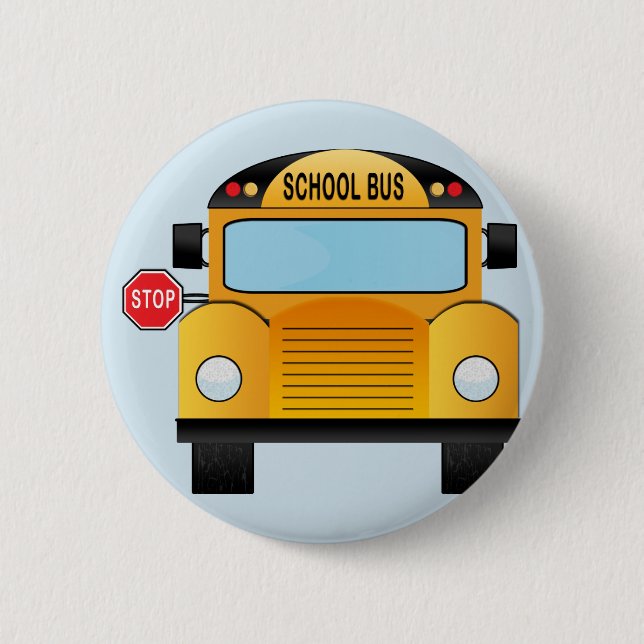 Badge Rond 5 Cm De nouveau à l'autobus scolaire (Devant)