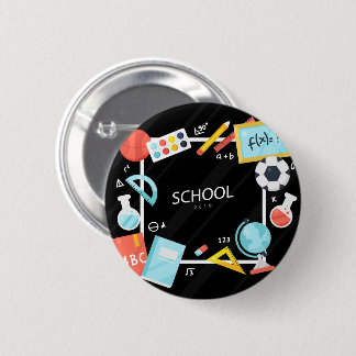 BADGE ROND 5 CM DE NOUVEAU À L'ÉCOLE 2018