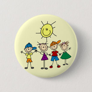 Badge Rond 5 Cm De pair le chiffre de bâton badine des T-shirts et