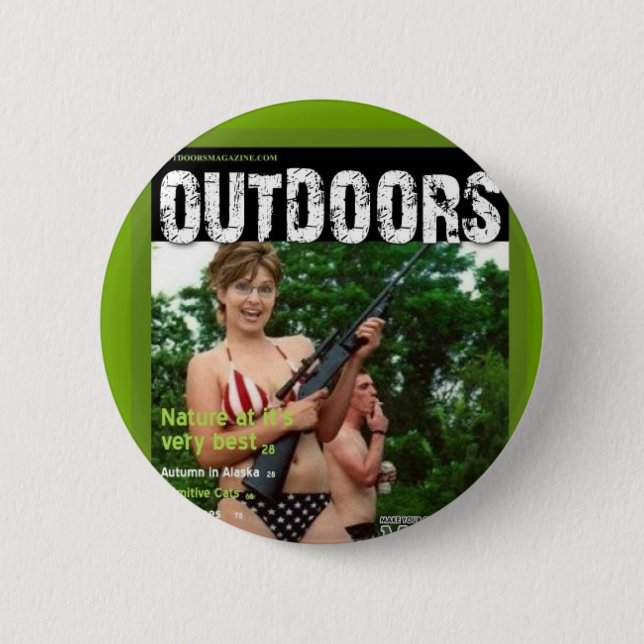 Badge Rond 5 Cm de palin la magazine dehors charrient (Devant)