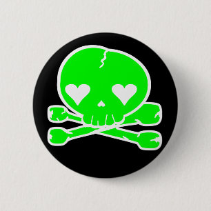 Badge Rond 5 Cm De style étrange de Goth Kawaii de crâne