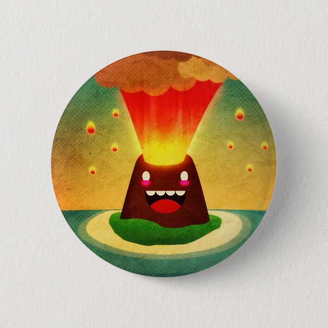 Badge Rond 5 Cm *** De volcan/ (Devant)