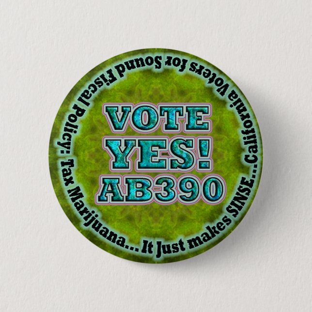 Badge Rond 5 Cm De vote bouton AB390 OUI (Devant)