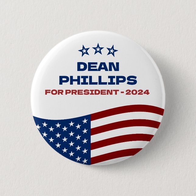 Badge Rond 5 Cm Dean Phillips pour le président 2024 (Devant)