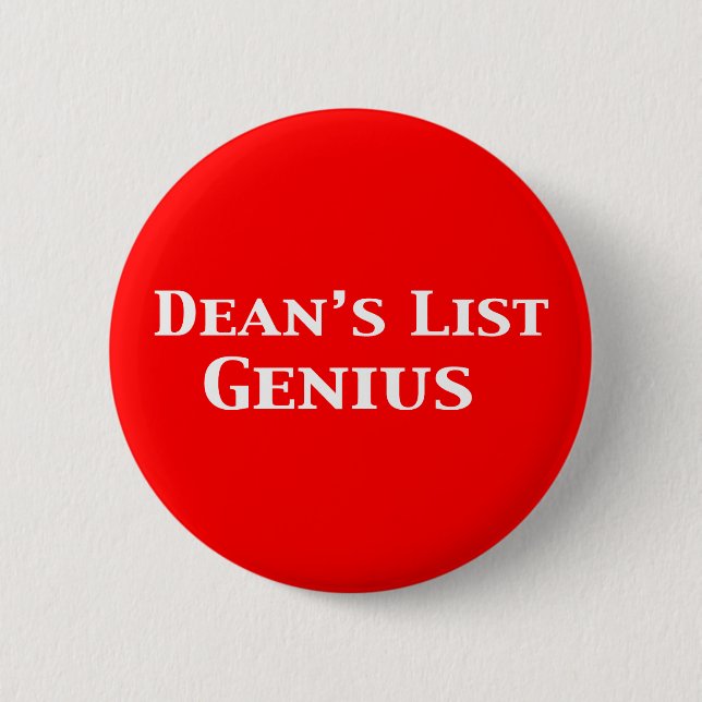 Badge Rond 5 Cm Dean's List Genius Gifts (Devant)