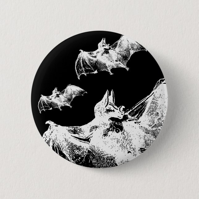 Badge Rond 5 Cm Deathrock Vampire Bats (Devant)