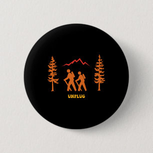 Badge Rond 5 Cm Débrancher Randonnée Camping Outdoor Nature Aventu
