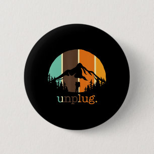 Badge Rond 5 Cm Débrancher Randonnée Lover Amusement extérieur Hik