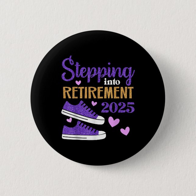 Badge Rond 5 Cm Début de la retraite 2025 Célébration (Devant)