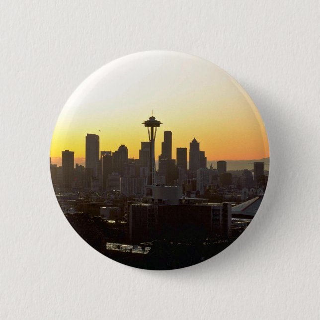 Badge Rond 5 Cm Début de soirée dans la ville (Devant)