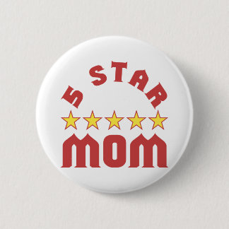 Badge Rond 5 Cm Décerné 5 étoiles à Maman