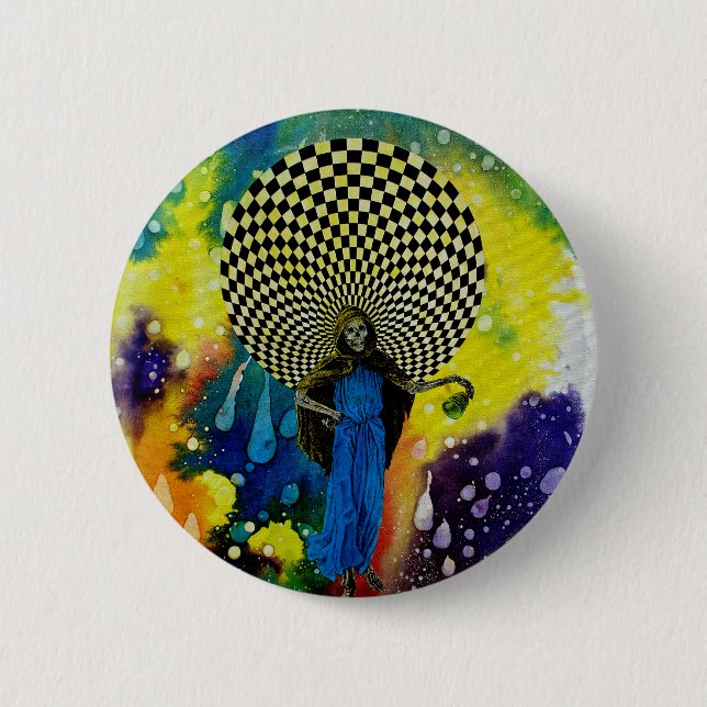 Badge Rond 5 Cm Décès par Michael Moffa (Devant)