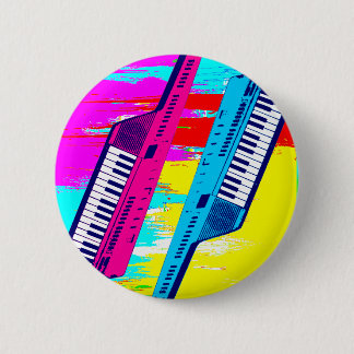 Badge Rond 5 Cm Déchets de peinture de clé rétro des années 80 de