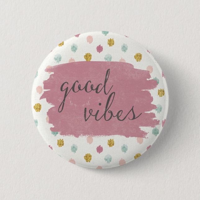 Badge Rond 5 Cm Deco mou IV | Good Vibes (Devant)