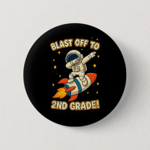 Badge Rond 5 Cm Décollage astronaute de 2e année Dab cool retour à