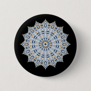 Badge Rond 5 Cm Décor Arabe Persan Oriental Arabe Turc