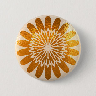 Badge Rond 5 Cm Décoration d'or d'ART de tournesol