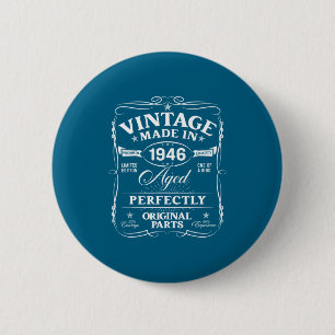 Badge Rond 5 Cm Décorations d'anniversaire vintage 80 ans hommes d