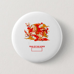 Badge Rond 5 Cm Décorations du Cheval du Zodiaque Chinois 2026 Ann