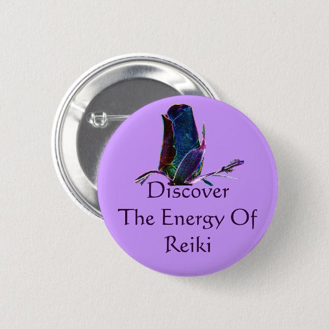 Badge Rond 5 Cm Découvrez L'Énergie Du Reiki (Devant & derrière)