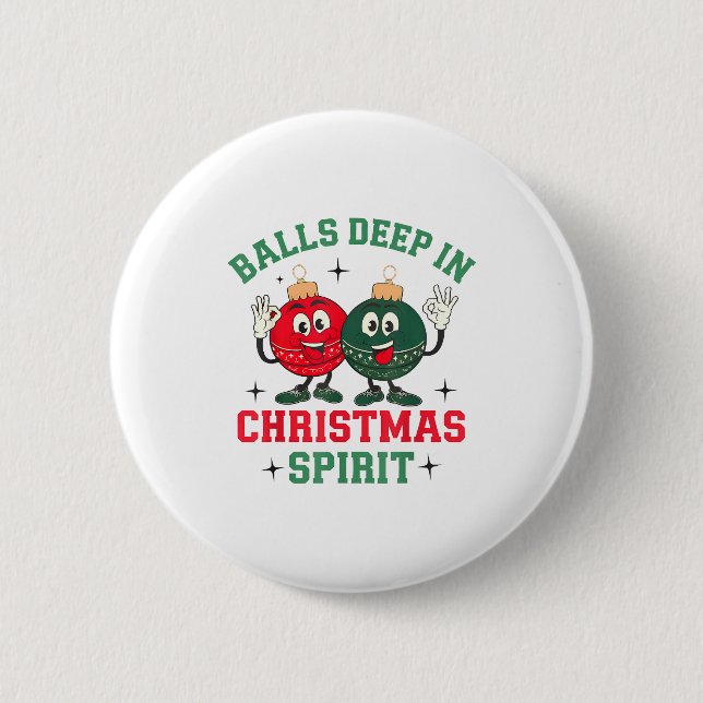 Badge Rond 5 Cm Deep In Christmas Srit  (Devant)