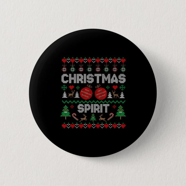 Badge Rond 5 Cm Deep In Christmas Srit Couples Matching Ugly Sweat (Devant)