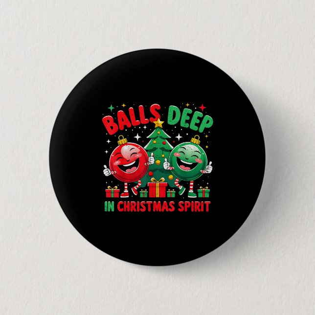 Badge Rond 5 Cm Deep In Christmas Srit Funny Ornament  (Devant)
