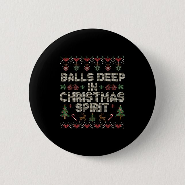 Badge Rond 5 Cm Deep In The Christmas Srit Couple Matching Christm (Devant)