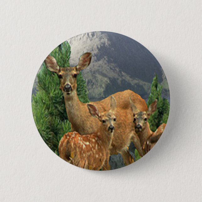 Badge Rond 5 Cm Deer Art (Devant)
