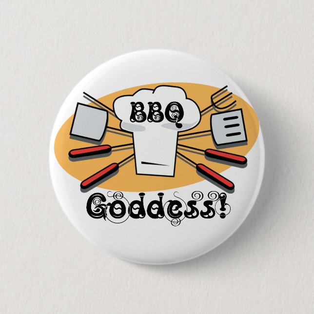 Badge Rond 5 Cm Déesse de BBQ (Devant)