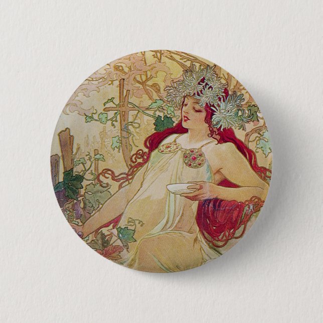 Badge Rond 5 Cm Déesse de Redhead (Devant)