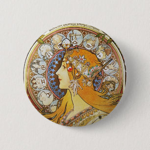 Badge Rond 5 Cm Déesse du Zodiaque