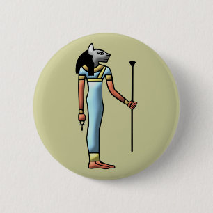Badge Rond 5 Cm Déesse égyptienne Bastet egypt goddess